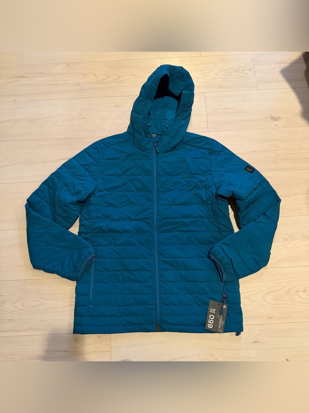 Lole Teal Hooded Lightweight Puffer Jacket
